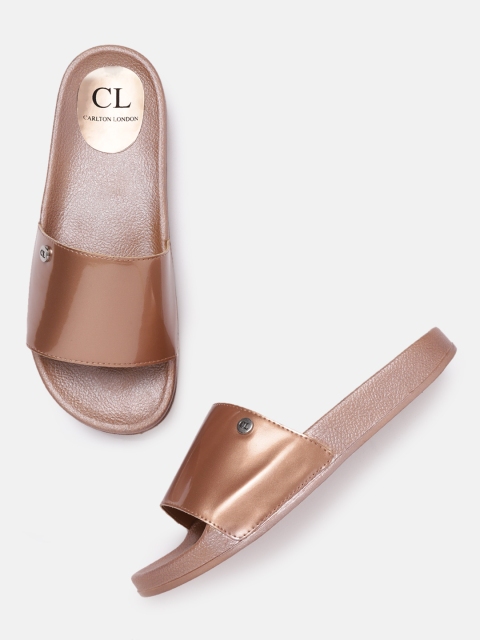 

Carlton London Women Rose Gold-Toned Solid Open Toe Flats