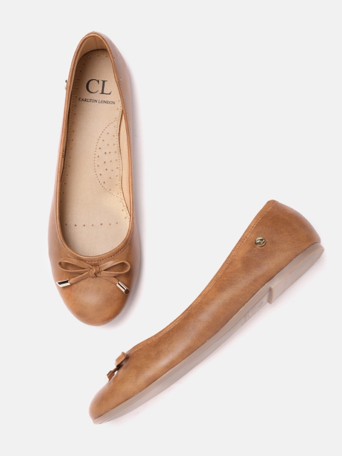 

Carlton London Women Tan Brown Solid Ballerinas with Bow Detail