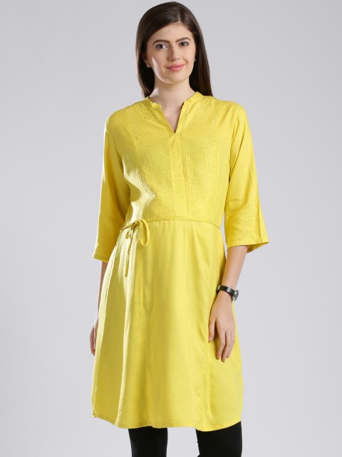 

W Yellow Maternity A-Line Kurta