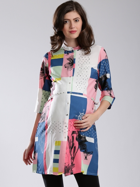 

W Multicoloured Polyester Printed A-Line Maternity Kurta, Multi