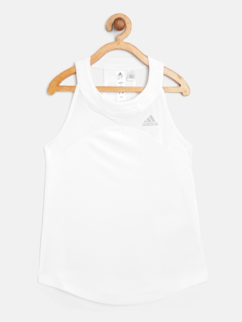 

ADIDAS Girls White Solid Tennis Club Sustainable Primegreen Tank Top