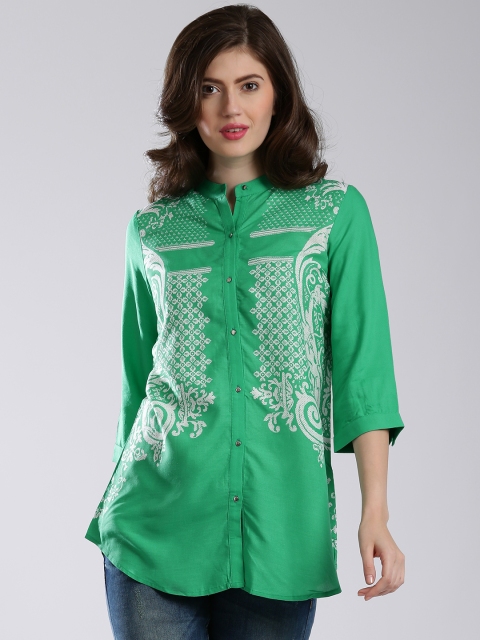 

W Green Printed Shirt