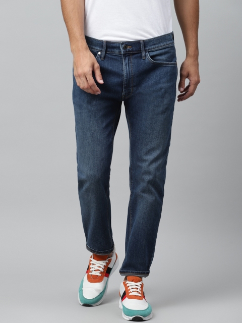 

Marks & Spencer Men Navy Blue Tapered Fit Mid-Rise Clean Look Stretchable Jeans