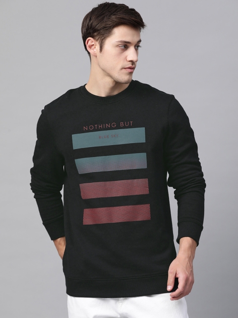 

Marks & Spencer Men Black Pure Cotton Printed Sweatshirt