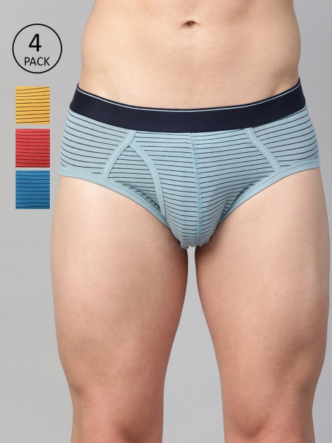 

Marks & Spencer Men Pack of 4 Striped Briefs T146722SMULTI, Blue