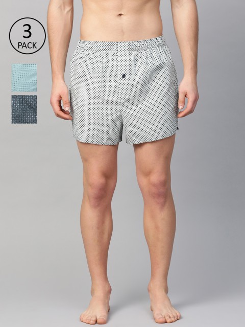 

Marks & Spencer Men Pack of 3 Pure Cotton Printed Boxers T143500BLUE, Blue