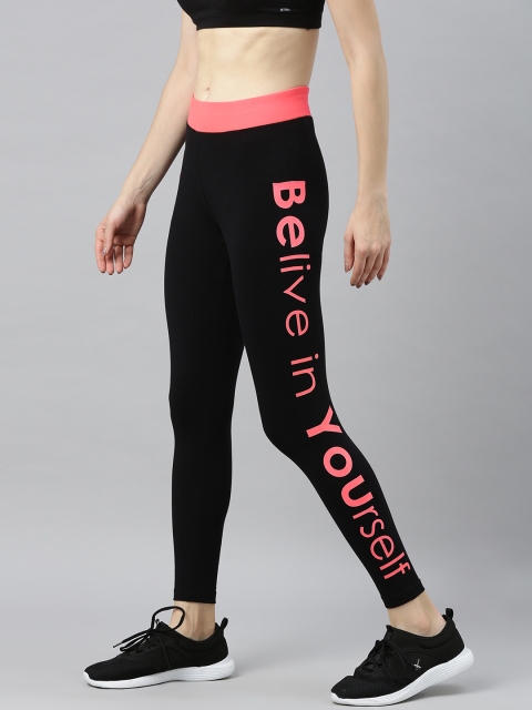 

zebu Women Black Printed Skinny Fit Tights