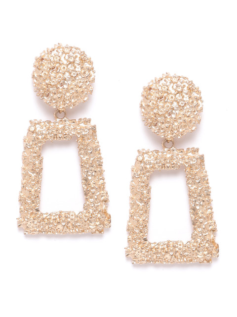 

Blueberry Gold-Plated Textured Geometric Drop Earrings
