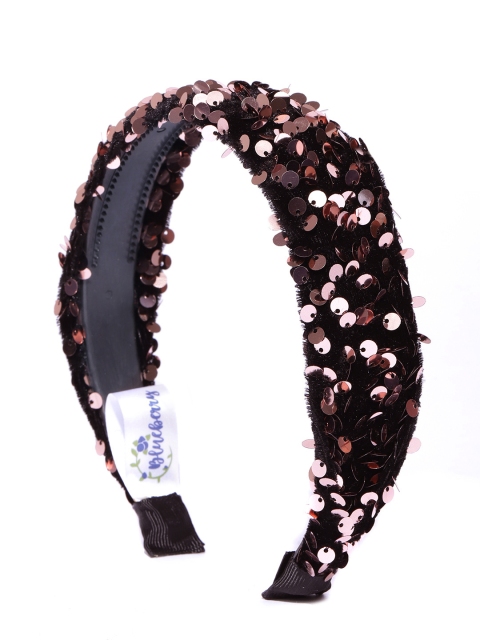 

Blueberry Women Black & Pink Sequinned Velvet Finish Hairband