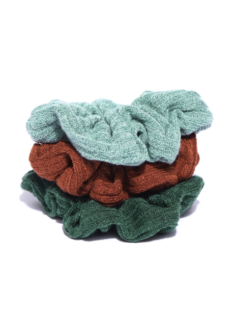 

Blueberry Set of 3 Self Striped Scrunchies, Sea green