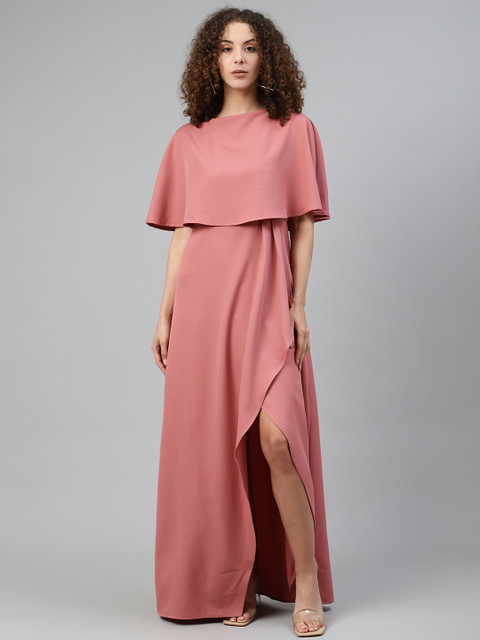 

Femella Women Pink Solid Maxi Dress