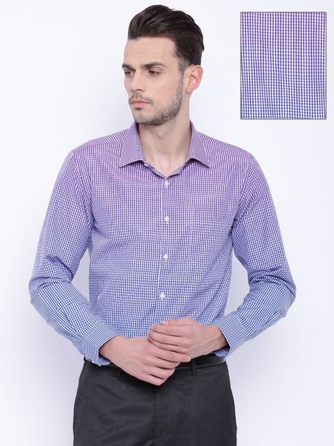 

Peter England Blue & Red Checked Slim Formal Shirt