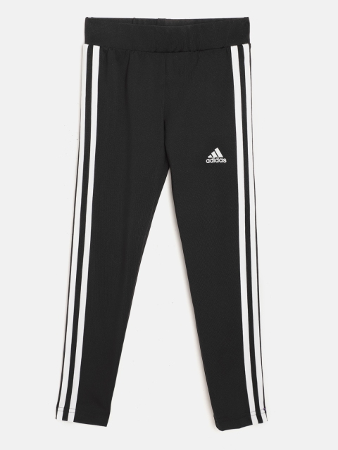 

ADIDAS Girls Black Designed To Move 3-Stripes Training Sustainable Tights