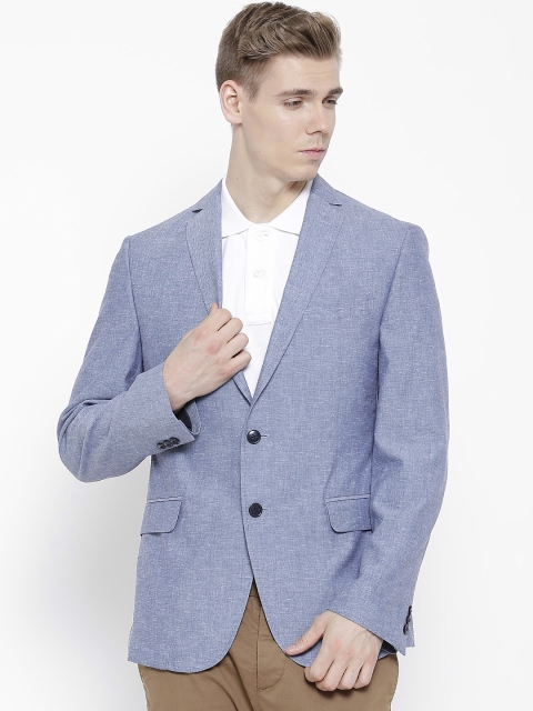 

Peter England Blue Single-Breasted Casual Blazer