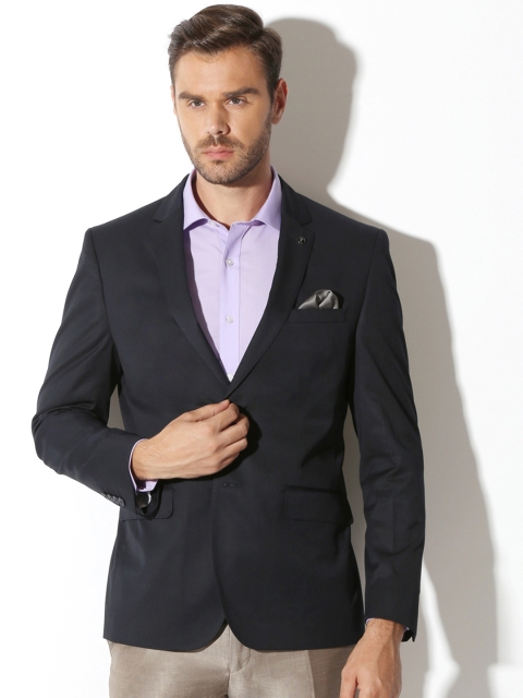 

Van Heusen Navy Single-Breasted Slim Fit Formal Blazer, Navy blue