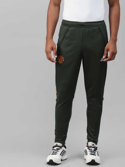 

ADIDAS Men Green Solid MUFC TR PNT Knitted Aeroready Track Pants