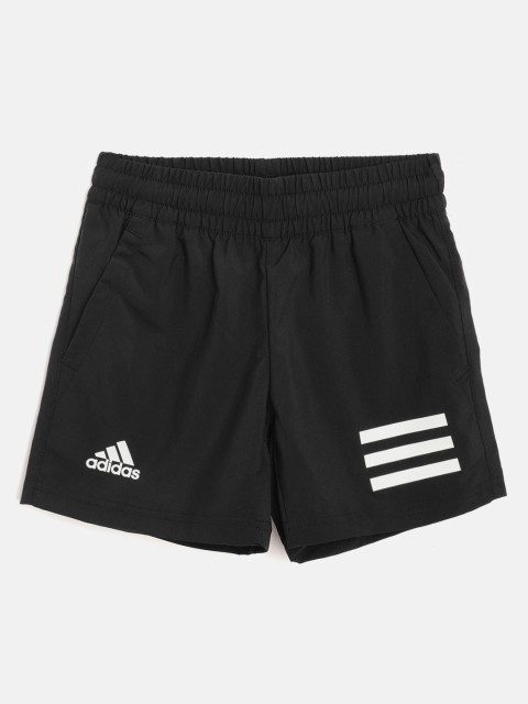 

ADIDAS Boys Black Primegreen Club 3-Stripes Tennis Shorts