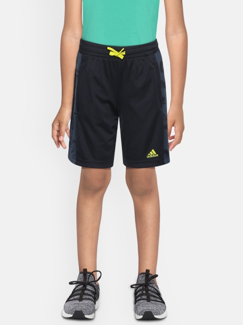 

ADIDAS Boys Navy Blue Camouflage Print Regular Fit Sports Shorts