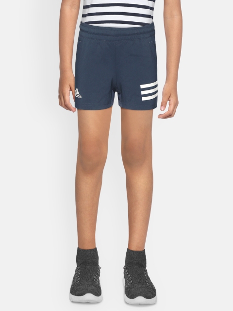 

ADIDAS Boys Navy Blue Club 3 Stripes Solid Tennis Shorts