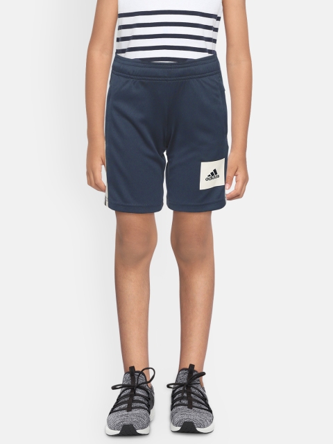 

ADIDAS Boys Navy Blue 3 Stripes Aeroready Solid Regular Fit Sports Shorts