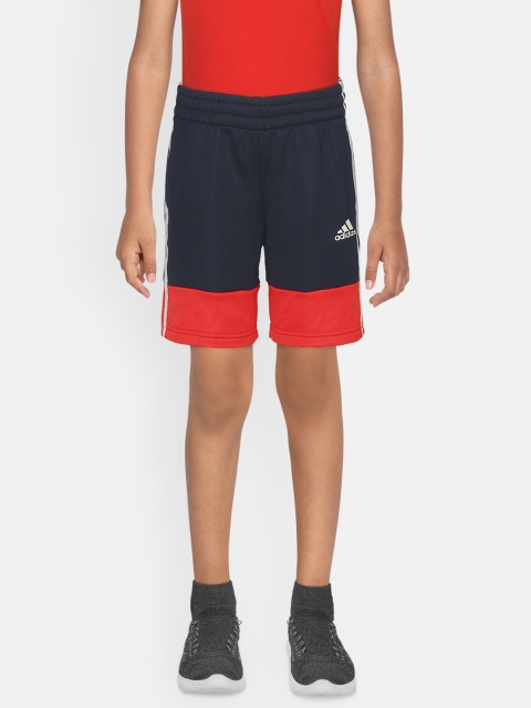 

ADIDAS Boys Navy Blue & Red 3-stripes Aeroready Primeblue Training Shorts