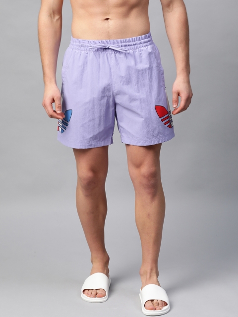 

ADIDAS Originals Men Sustainable Lavender Brand Logo Print Detail ADICOLOR Swim Shorts