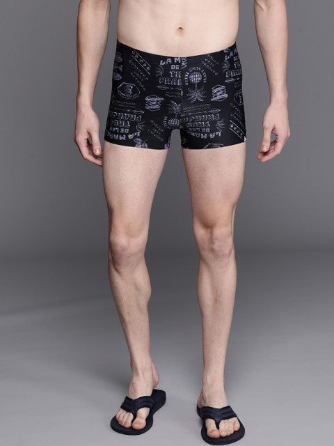 

ADIDAS Men Black & Grey Printed Sustainable Swim Festiwild Briefs