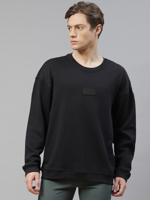 

ADIDAS Originals Men Black R.Y.V. Silicone Double Linear Badge Crew Cotton Sweatshirt