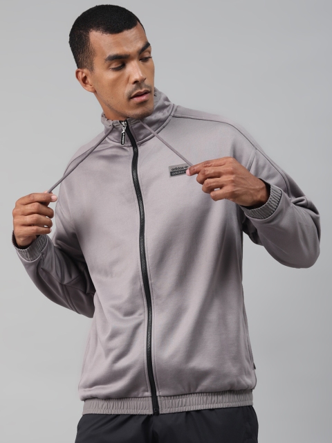 

ADIDAS Originals Men Grey Solid Woven Front-Open Sweatshirt