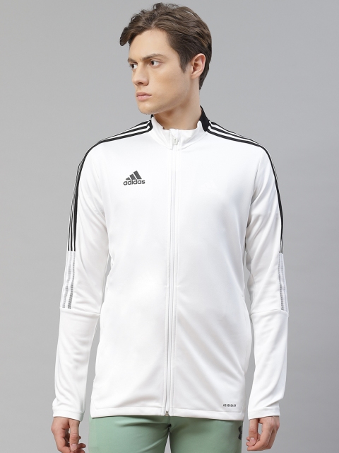 

ADIDAS Men White TIRO21 Solid Slim Fit Sustainable Football Track Jacket