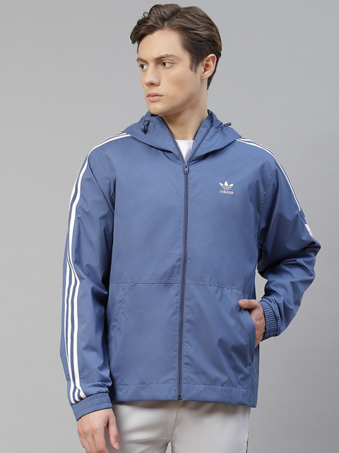 

ADIDAS Originals Men Blue Sustainable 3D Windbreaker Hooded Jacket