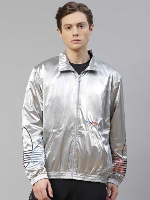 

ADIDAS Originals Men Silver Solid Tricolor Track Jacket