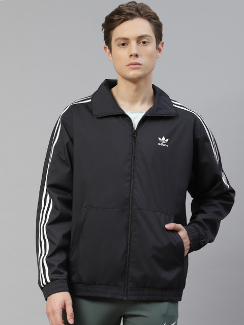 

ADIDAS Originals Men Black Solid 3D TreFoil 3 Stripes Track Jacket