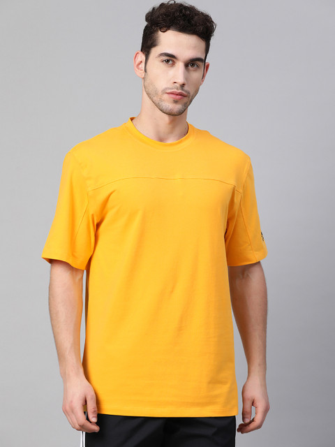 

ADIDAS Men Mustard Yellow City Base Solid Round Neck Training T-shirt