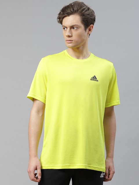 

ADIDAS Men Fluorescent Green PL Solid Training T-Shirt