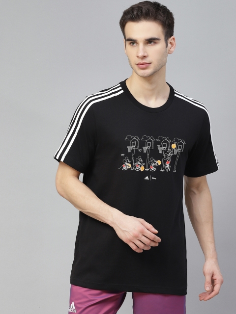 

ADIDAS Men ADIDAS X DISNEY Mickey In Motion 3-Stripes Basketball Graphic Pure Cotton Sustainable T-shirt, Black