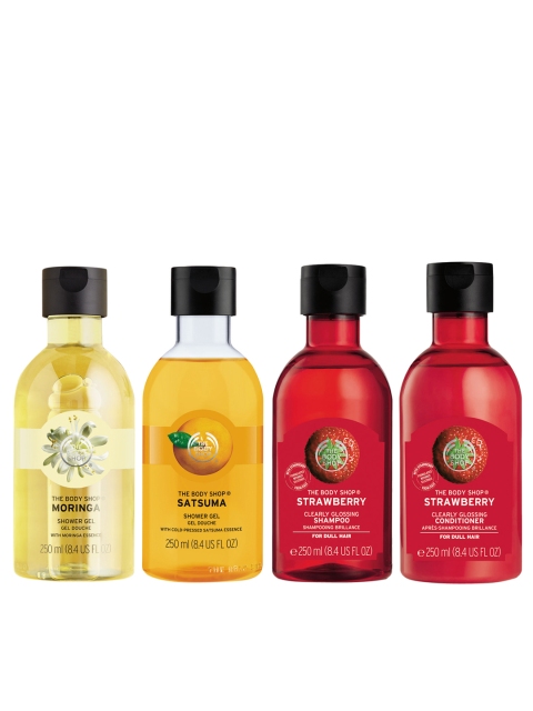 THE BODY SHOP Unisex Set of Shampoo & Conditioner With Shower Gel, Pink