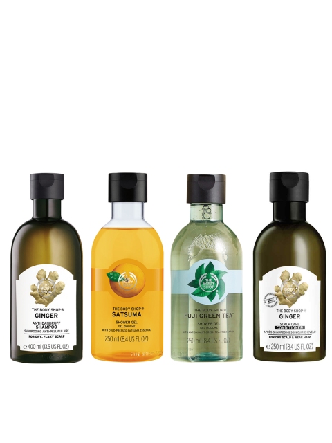 

THE BODY SHOP Unisex Set of Shampoo & Conditioner With Shower Gel, Green