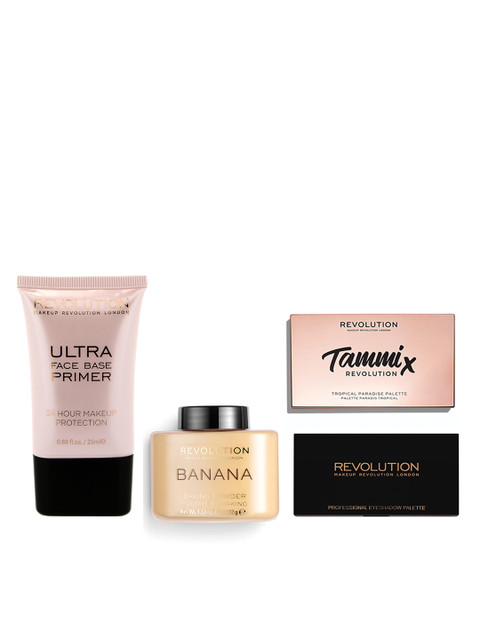 

Makeup Revolution London Set of 2 Eyeshadow Palette, 1 Baking Powder & 1 Primer, Multi