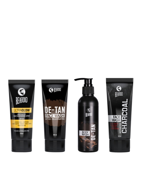 

BEARDO Set of Face Washes, Body Wash & Moisturising Lotion, Black