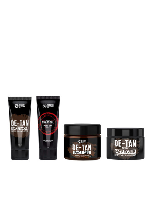 

BEARDO Set of De-Tan Face Wash, De-Tan Peel Off Mask, De-Tan Face Scrub & De-Tan Face Gel, Black