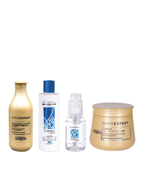 

LOreal Professionnel Set of Unisex Hair Masques, Hair Shampoos & Hair Serum, Beige