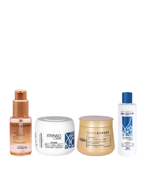 

LOreal Professionnel Unisex Set of Hair Masques, Hair Shampoos & Hair Serum, Beige