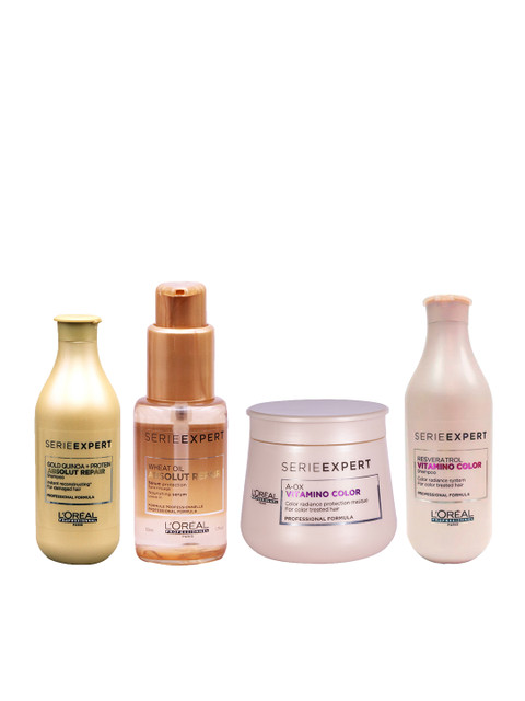

LOreal Professionnel Unisex Set of Hair Masques, Serum & Shampoos, Pink