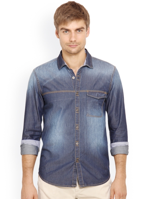 

IVOC Blue Slim Fit Denim Casual Shirt