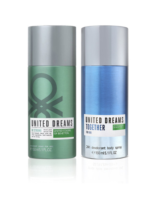 

United Colors of Benetton Men Set of 2 Deodorant Sprays, Blue