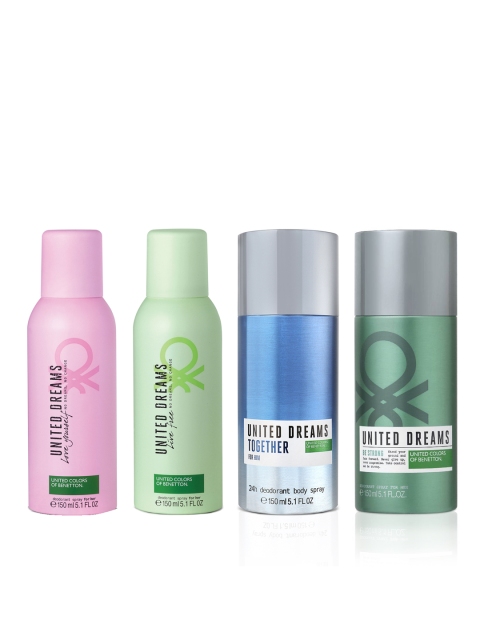 

United Colors of Benetton Women Set of 2 Deodorant Sprays & Men Set of 2 Deodorant Sprays, Pink