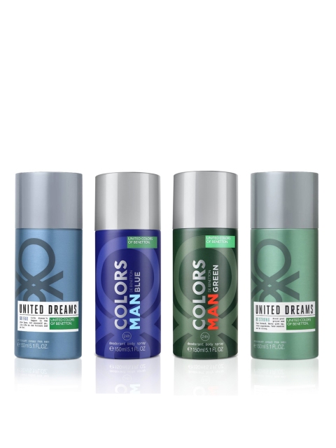 

United Colors of Benetton Men Set of 4 Deodorant Sprays, Green