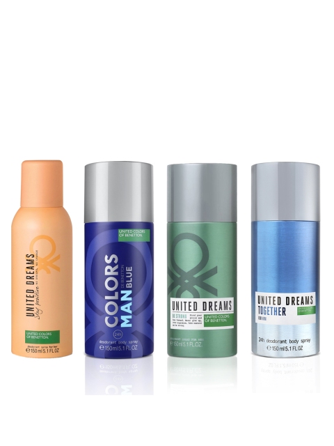 

United Colors of Benetton Set of 4 Women & Men Deodorant Sprays, Peach