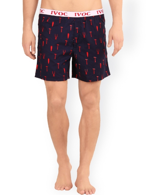 

IVOC Navy Printed Boxers SBSH-70, Navy blue